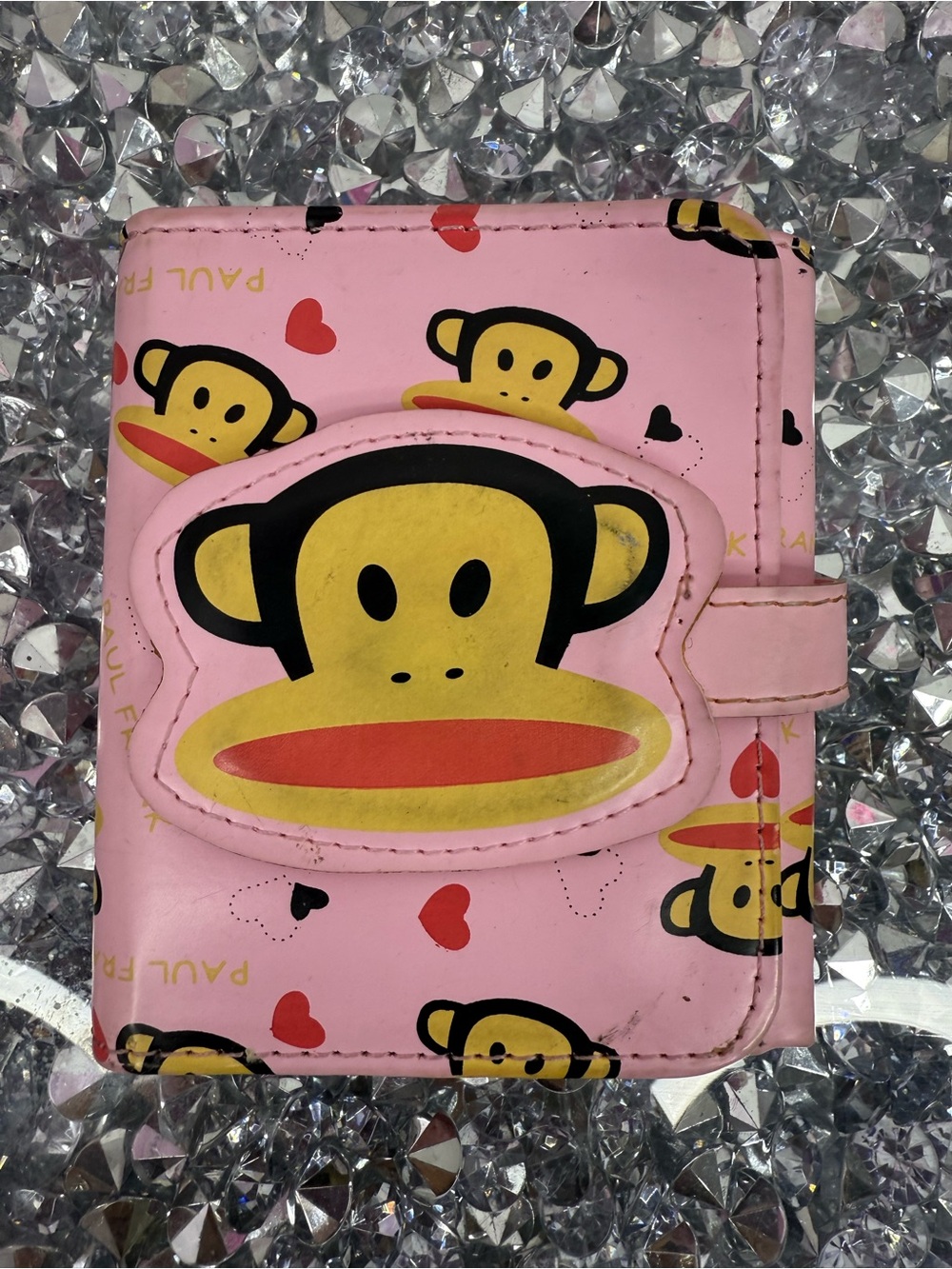 Paul Frank wallet Pink hearts y2k RARE Monkey Face Wallet with Heart Accents
